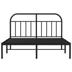 vidaXL Metal Bed Frame without Mattress with Headboard Black 140x190cm 6