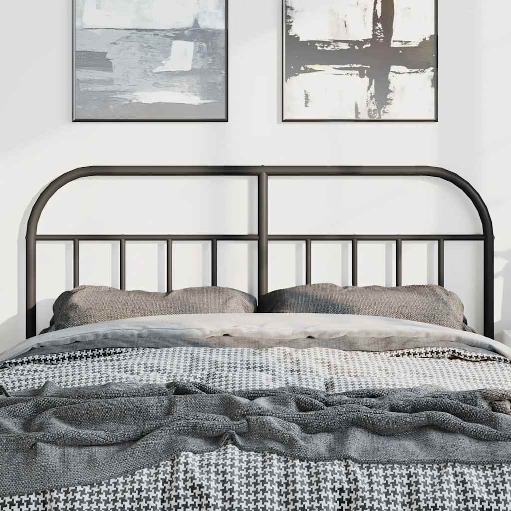 vidaXL Metal Replace Headboard Black 150 cm 3