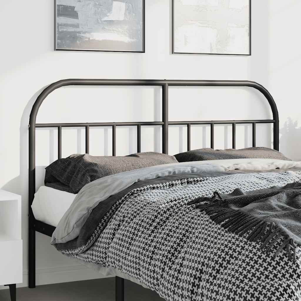 vidaXL Metal Replace Headboard Black 150 cm 1