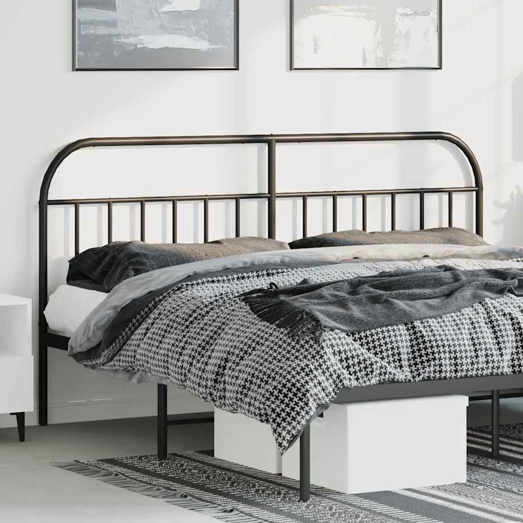 vidaXL Metal Replace Headboard Black 180 cm 1