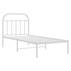 vidaXL Metal Bed Frame without Mattress with Headboard White 90x190cm 3