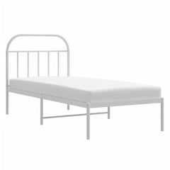 vidaXL Metal Bed Frame without Mattress with Headboard White 90x190cm 5