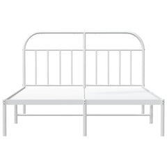 vidaXL Metal Bed Frame without Mattress with Headboard White 140x190cm 6