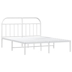 vidaXL Metal Bed Frame without Mattress with Headboard White 183x213cm 3