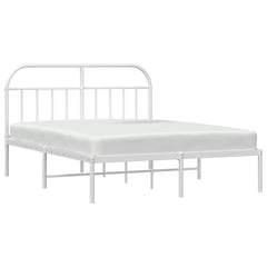 vidaXL Metal Bed Frame without Mattress with Headboard White 183x213cm 5