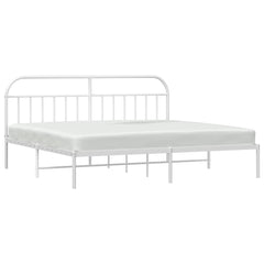 vidaXL Metal Bed Frame without Mattress with Headboard White 193x203cm 5