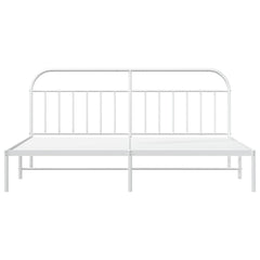 vidaXL Metal Bed Frame without Mattress with Headboard White 193x203cm 6