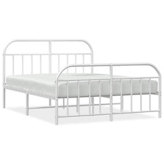 vidaXL Bed Frame | White | Steel | Double bed | Bed Frame | Rectangular 2