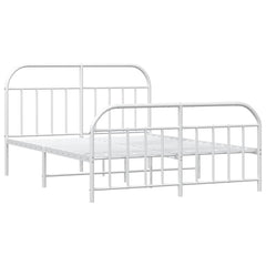 vidaXL Bed Frame | White | Steel | Double bed | Bed Frame | Rectangular 3