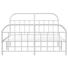 vidaXL Bed Frame | White | Steel | Double bed | Bed Frame | Rectangular 6
