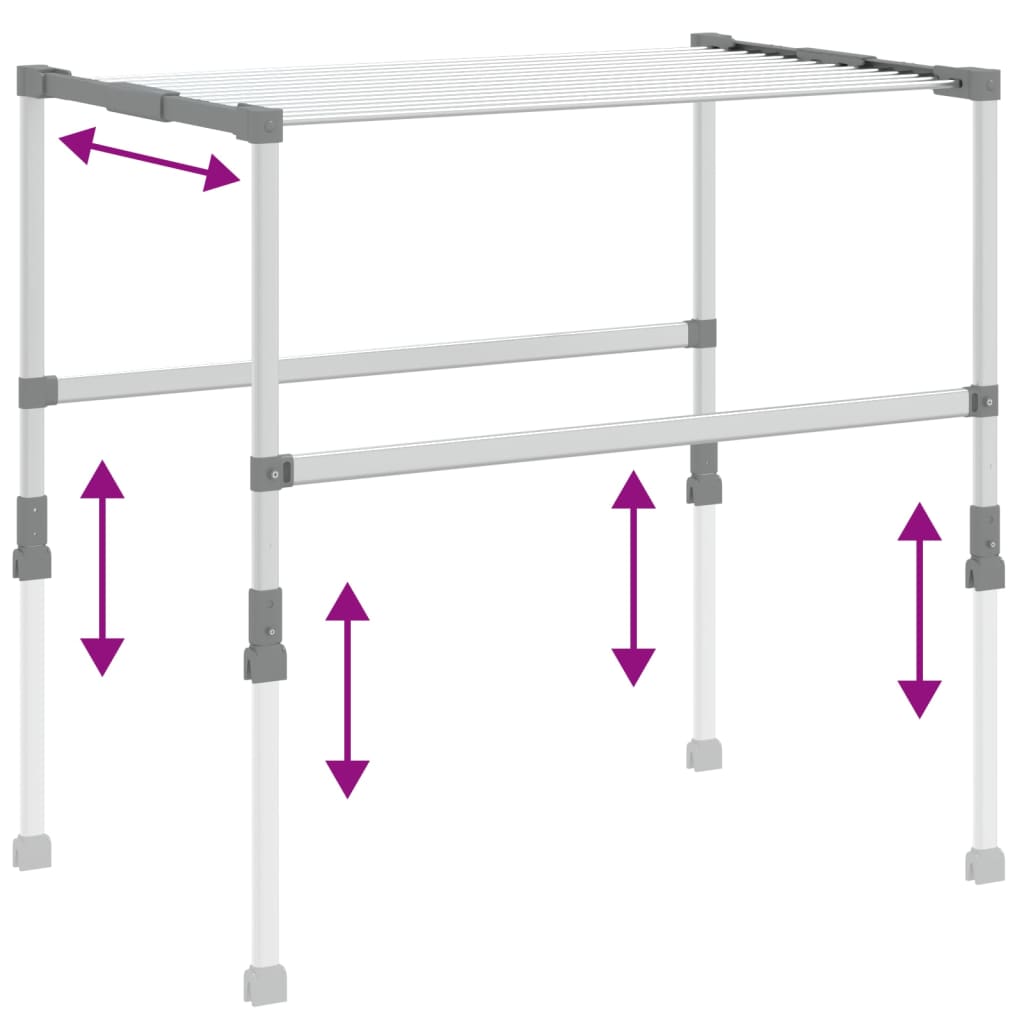 vidaXL Laundry Dryer 83x(50-55)x(40-85) cm Aluminium 6