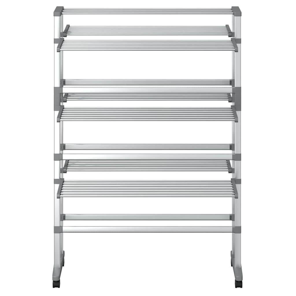 vidaXL Laundry Drying Rack with Wheels 89x64x129 cm Aluminium 4