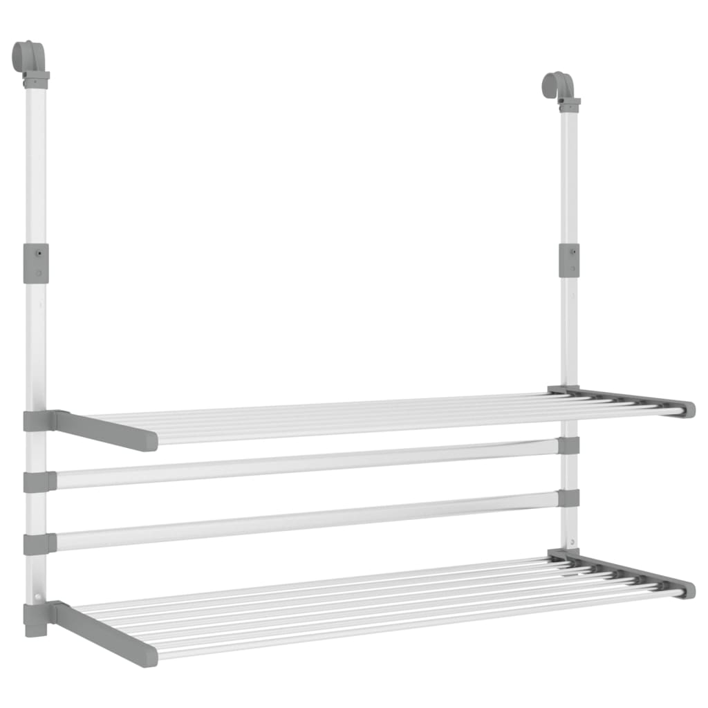 vidaXL Drying Rack for Balcony 89x25x(60-95) cm Aluminium 2