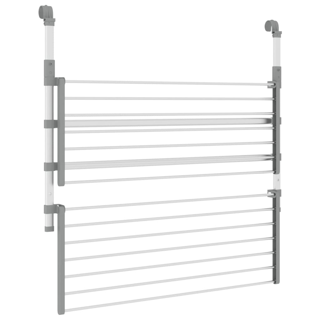 vidaXL Drying Rack for Balcony 89x25x(60-95) cm Aluminium 6