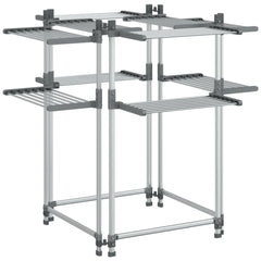 vidaXL Laundry Drying Rack 107x107x120 cm Aluminium 2