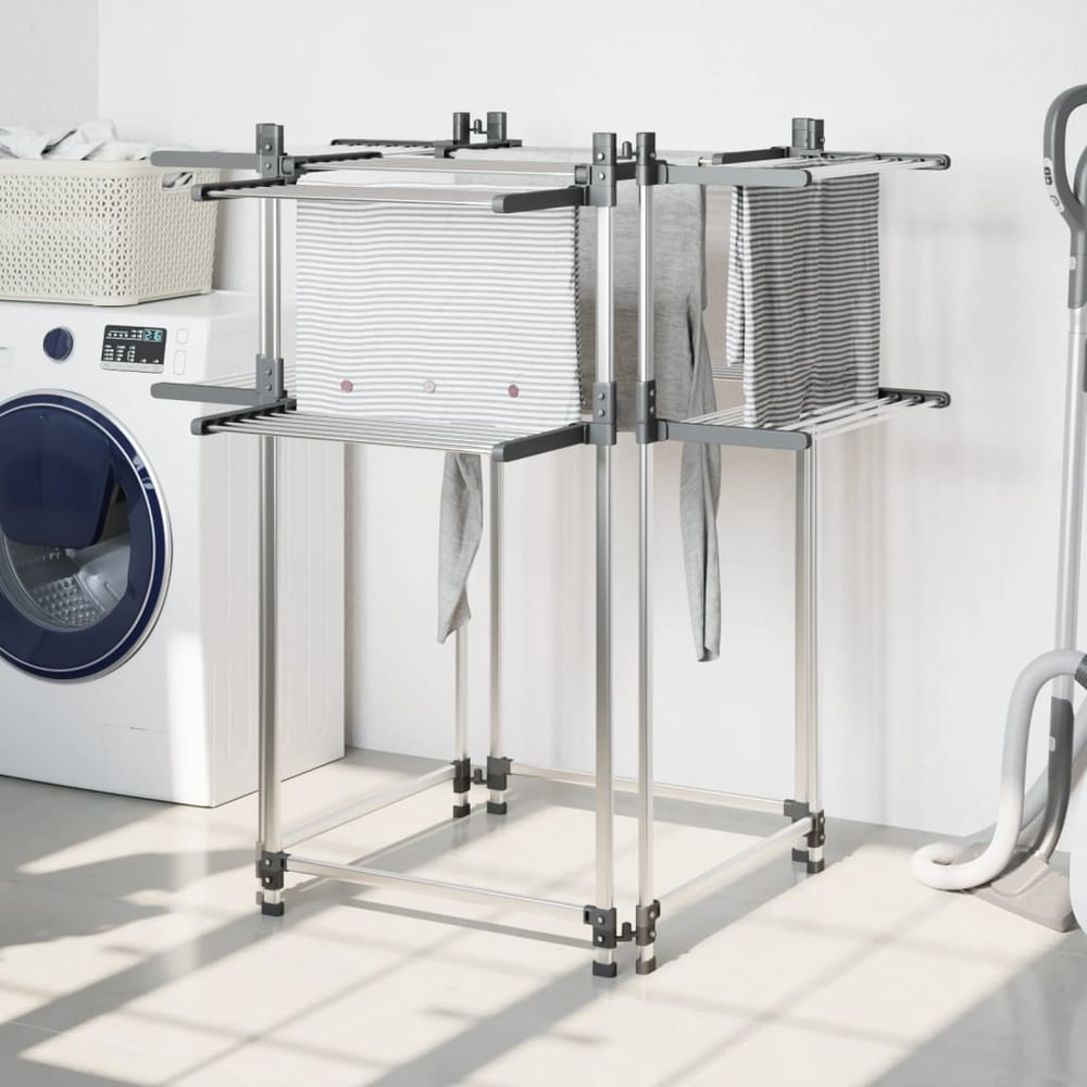 vidaXL Laundry Drying Rack 107x107x120 cm Aluminium 1