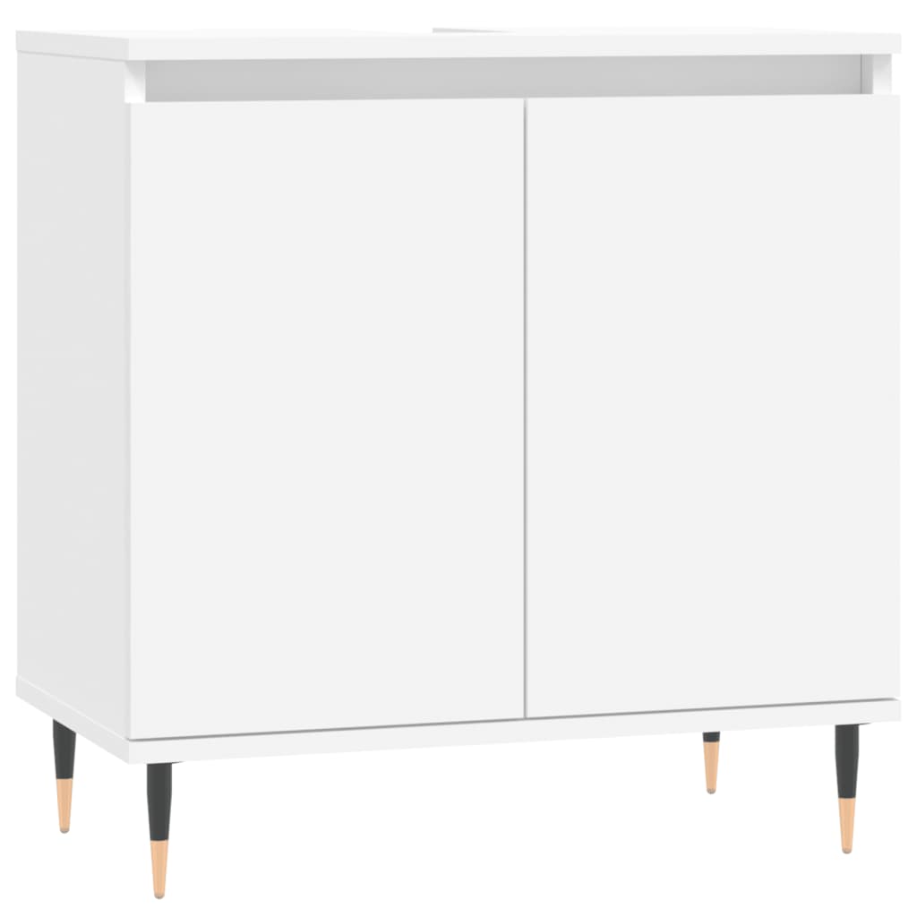 3 Piece Bathroom Cabinet Set Engineered Wood White