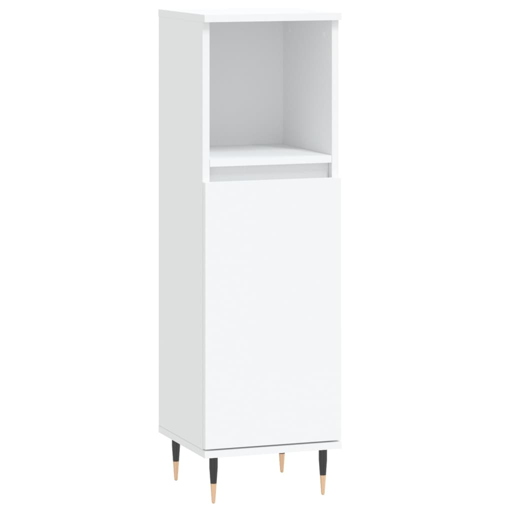 3 Piece Bathroom Cabinet Set Engineered Wood White