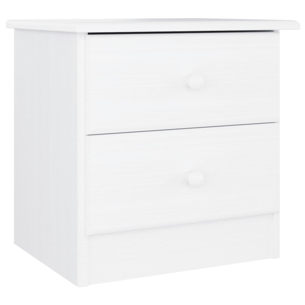 vidaXL Bedside Cabinet ALTA White 41x35x41 cm Solid Wood Pine 2