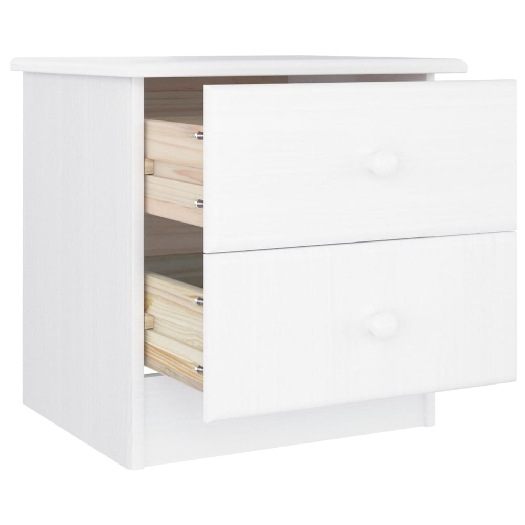 vidaXL Bedside Cabinet ALTA White 41x35x41 cm Solid Wood Pine 4