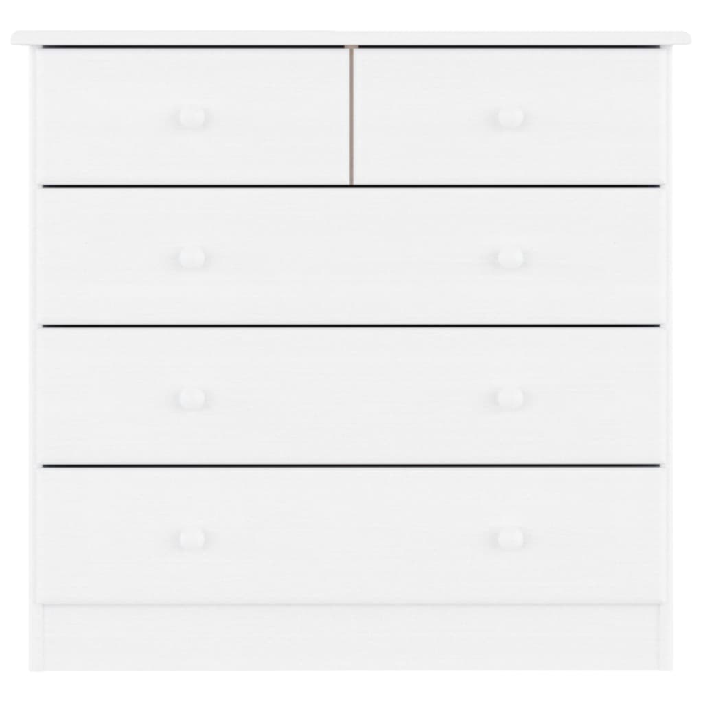 Chest of Drawers "ALTA" 77x35x73 cm Solid Wood Pine White