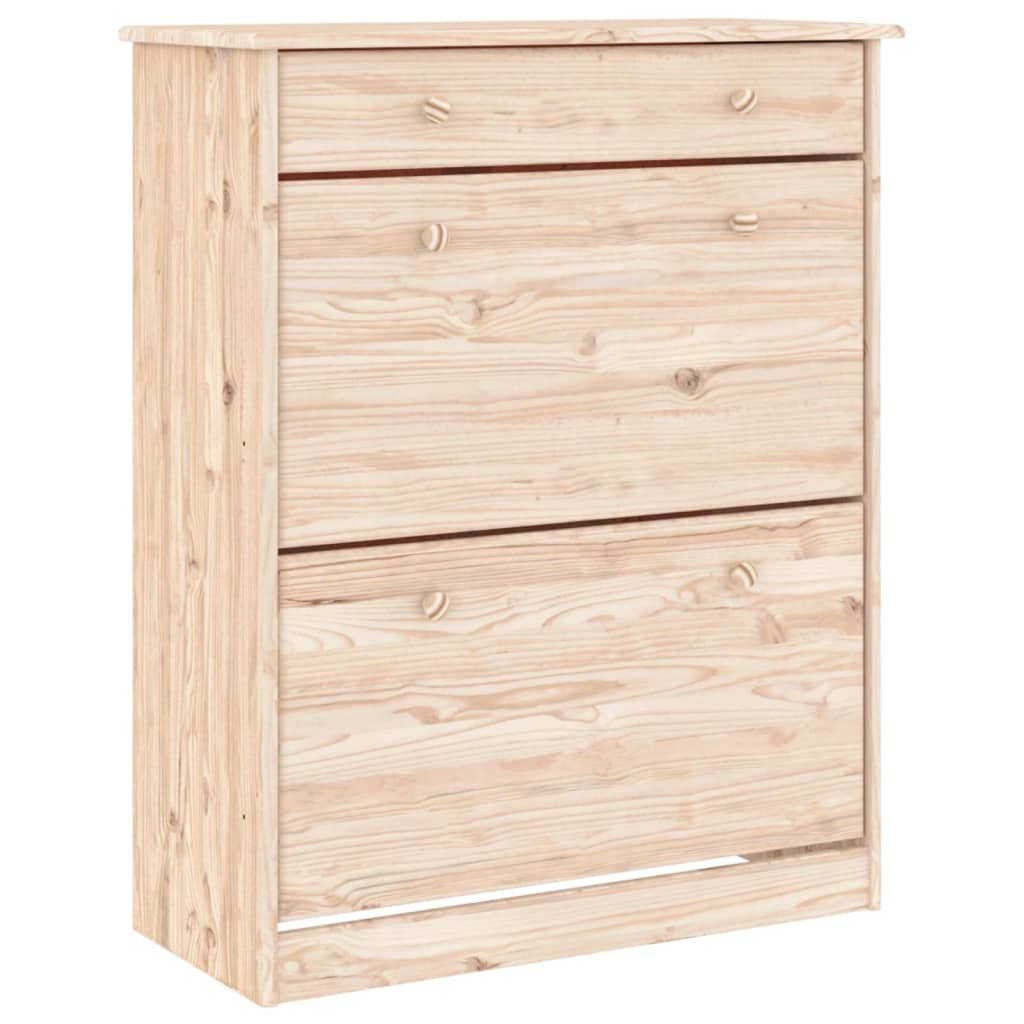 vidaXL Shoe Cabinet ALTA 77x35x96 cm Solid Wood Pine 2