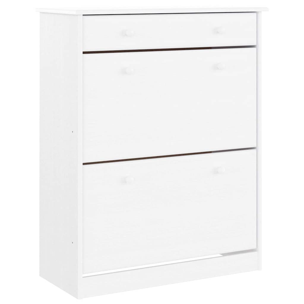 vidaXL Shoe Cabinet ALTA White 77x35x96 cm Solid Wood Pine 2