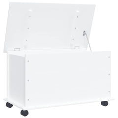 vidaXL Storage Chest with Wheels ALTA White 73x39.5x43 cm Solid Wood Pine 2