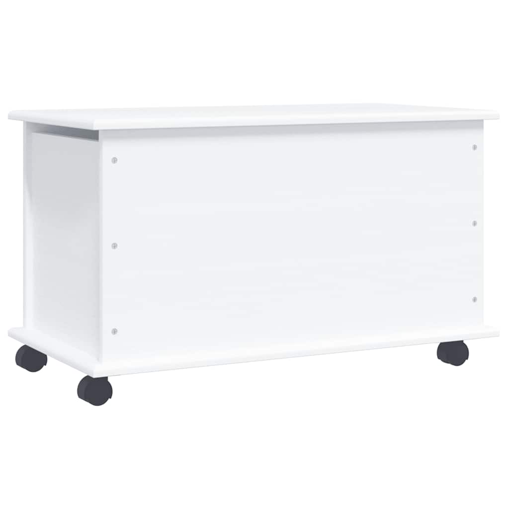vidaXL Storage Chest with Wheels ALTA White 73x39.5x43 cm Solid Wood Pine 4