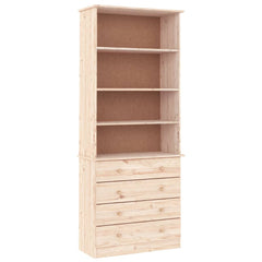 Bookcase with Drawers "ALTA" 77x35x186,5 cm Solid Wood Pine Natural