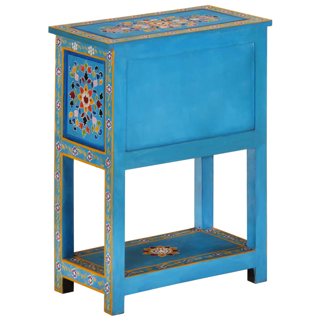 vidaXL Sideboard Turquoise 55x30x76 cm Solid Wood Mango 4