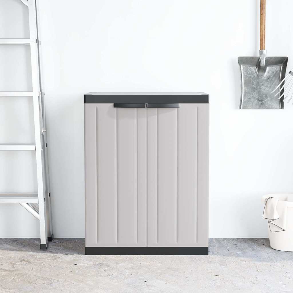 vidaXL Outdoor Storage Cabinet Grey and Black 65x37x85 cm PP 3