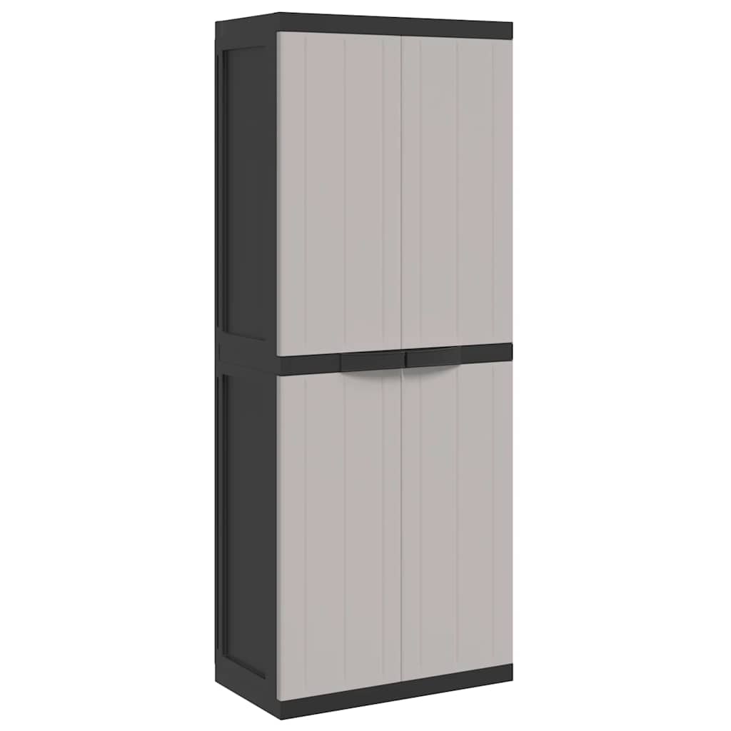 vidaXL Outdoor Storage Cabinet Grey and Black 65x37x165 cm PP 2