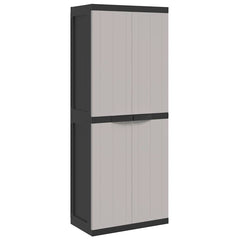 vidaXL Outdoor Storage Cabinet Grey and Black 65x37x165 cm PP 2