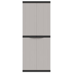 vidaXL Outdoor Storage Cabinet Grey and Black 65x37x165 cm PP 6