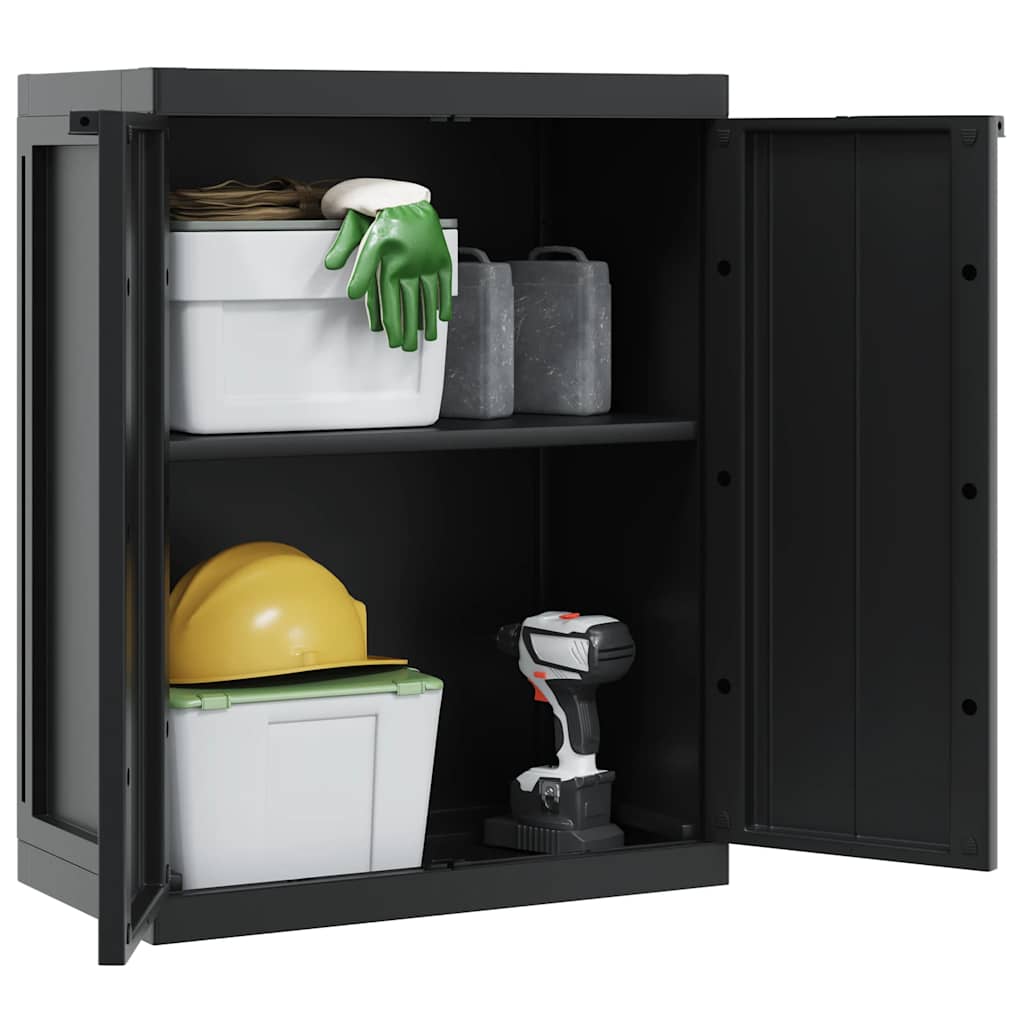 Outdoor Storage Cabinet Black PP, image 4