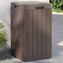 Outdoor Garbage Bin 38x38x65 cm PP Brown