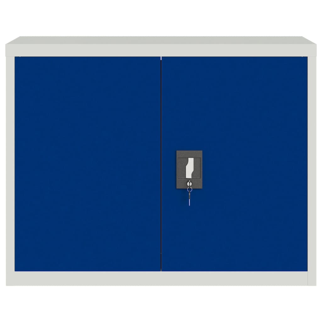vidaXL File Cabinet Light Grey and Blue 90x40x70 cm Steel 3