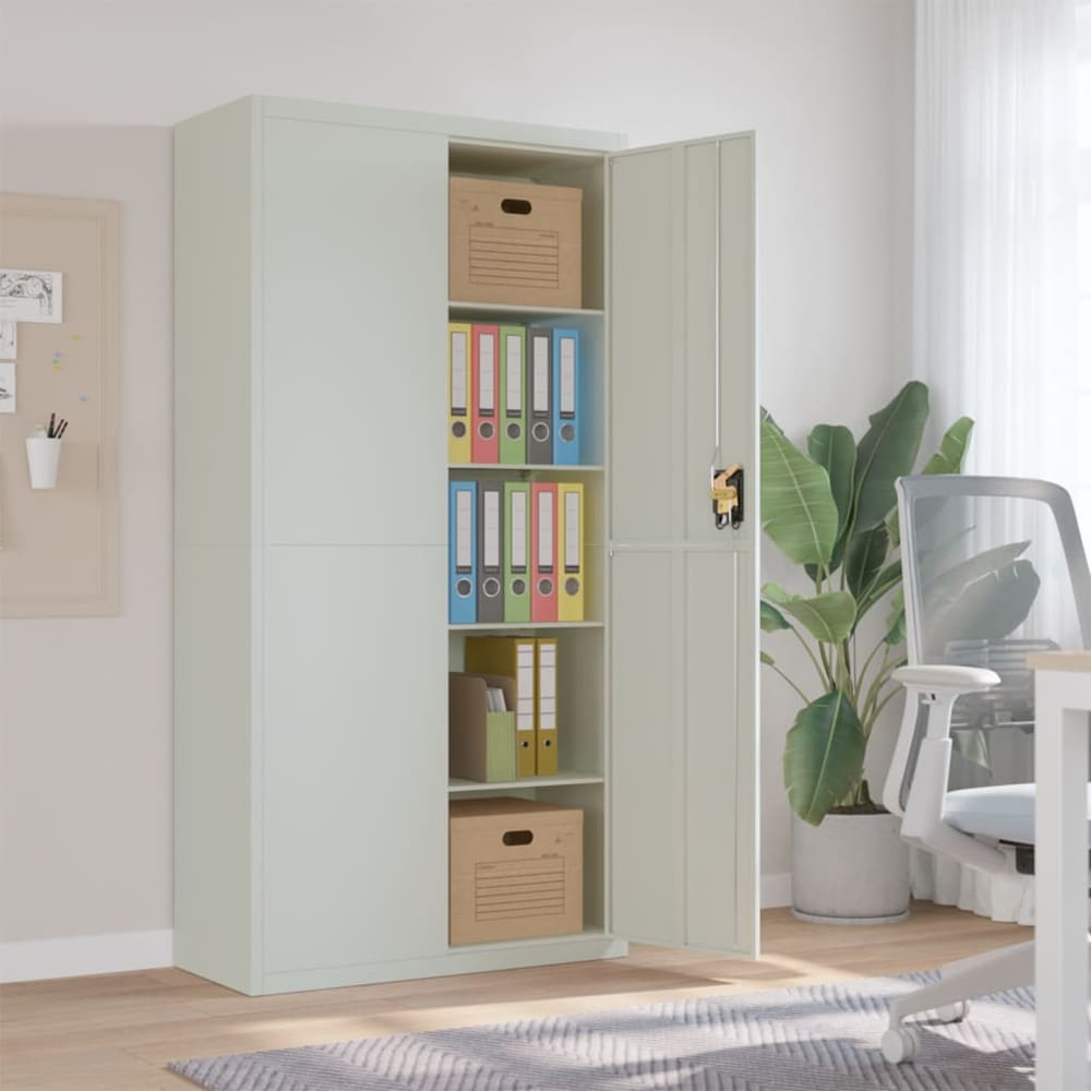 File Cabinet Steel Light Grey 90 x 40 x 180 cm