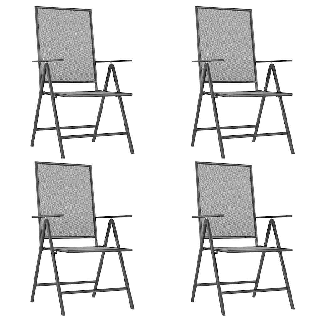 5 Piece Garden Dining Set Anthracite Steel 165 cm table length 4
