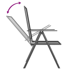 vidaXL 5 Piece Garden Dining Set Anthracite Steel 6