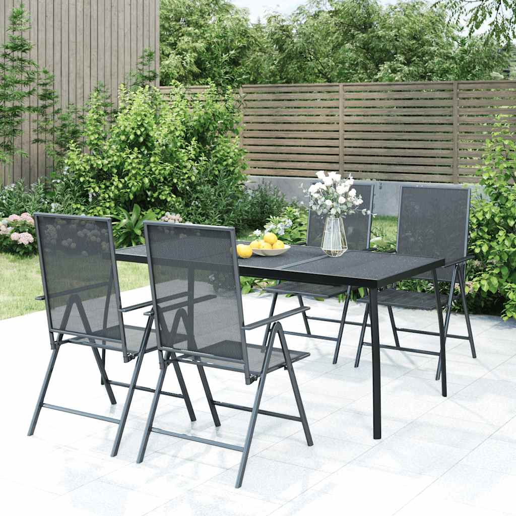 vidaXL 5 Piece Garden Dining Set Anthracite Steel 1