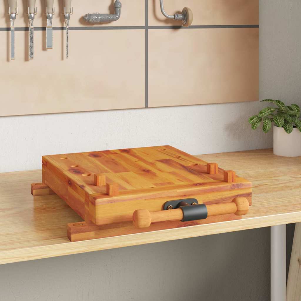 vidaXL Workbench Tabletop with Vice 52x44x9.5 cm Solid Wood Acacia 1