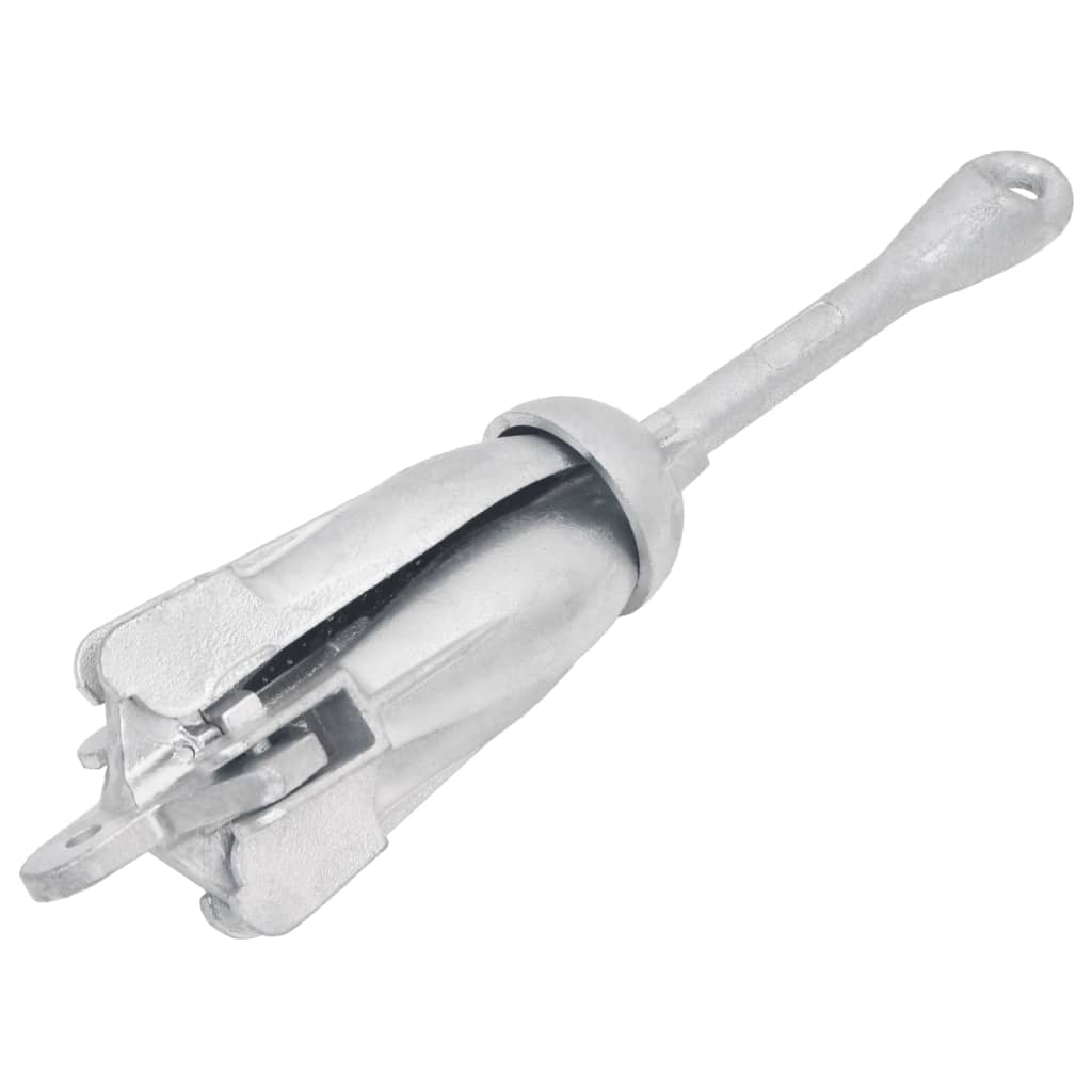 vidaXL Folding Anchor Silver 4 kg Hot Dip Galvanized Cast Iron 1