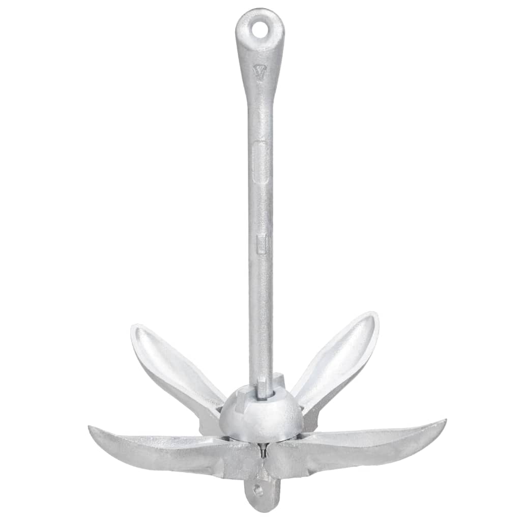 vidaXL Folding Anchor Silver 4 kg Hot Dip Galvanized Cast Iron 3