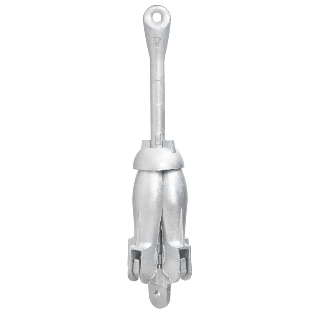 vidaXL Folding Anchor with Rope Silver 4 kg Hot Dip Galvanized Cast Iron 5