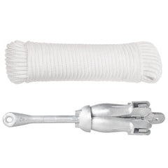 vidaXL Folding Anchor with Rope Silver 8 kg Hot Dip Galvanized Cast Iron 2