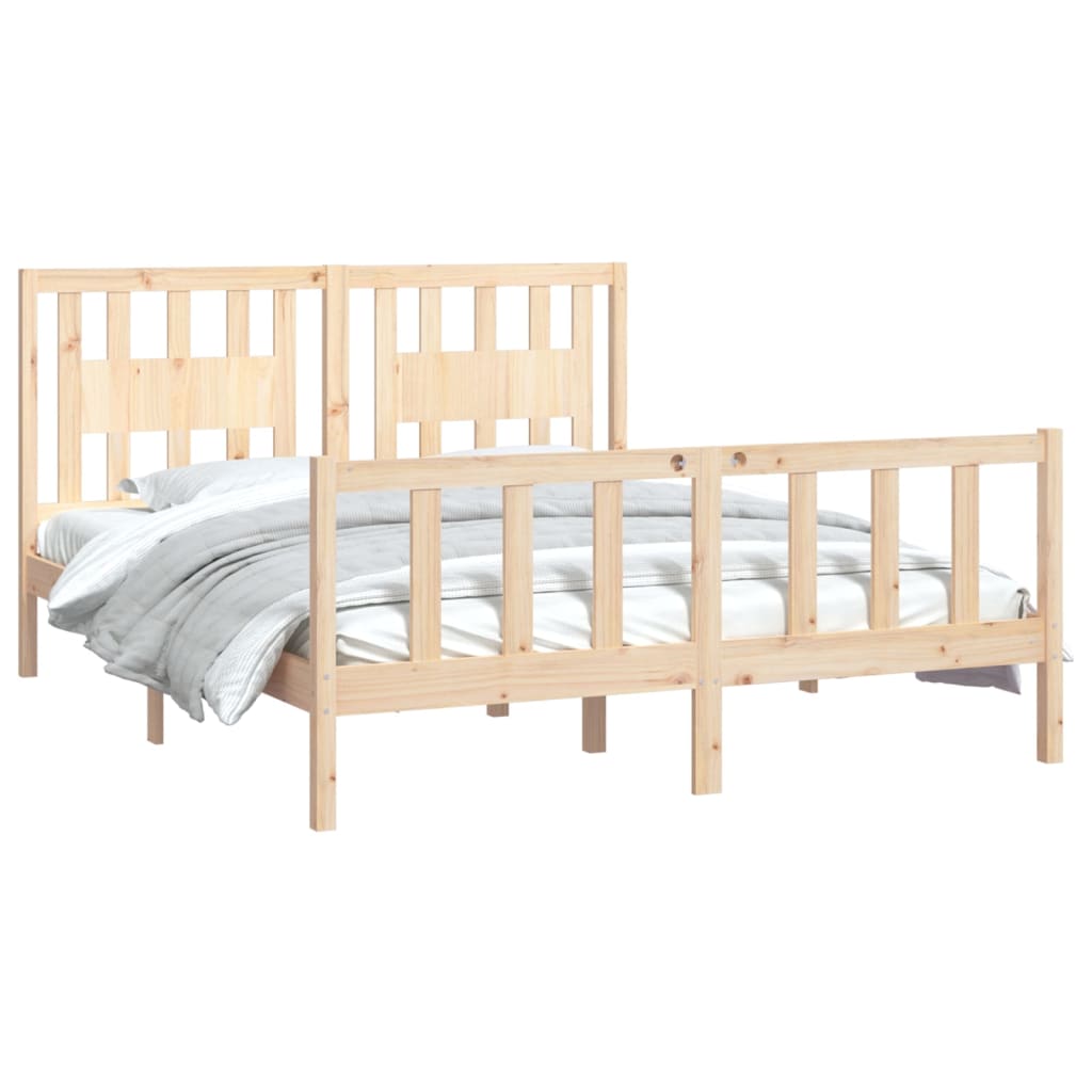 vidaXL Bed Frame without Mattress Solid Wood Pine 160x200 cm 3