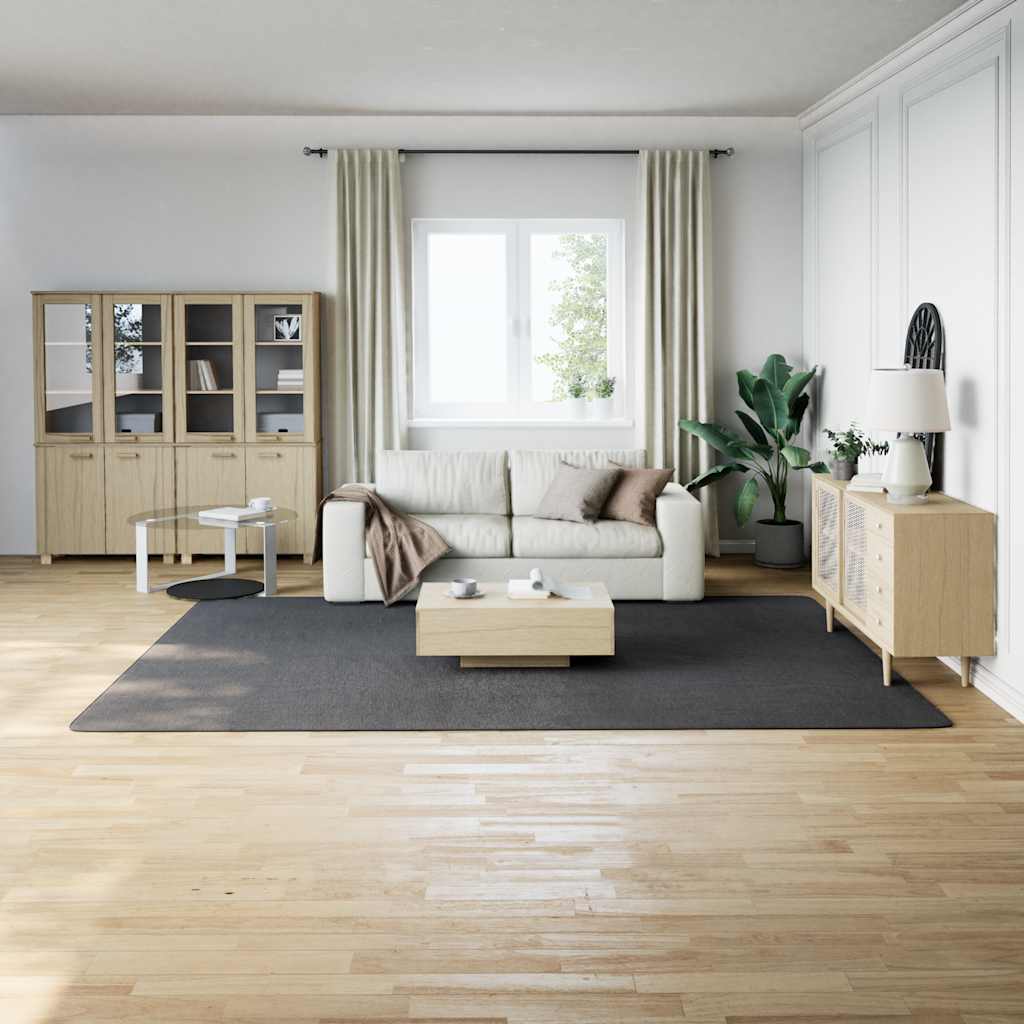 Shaggy Rug Polyester Width 240 cm Anthracite 340 cm