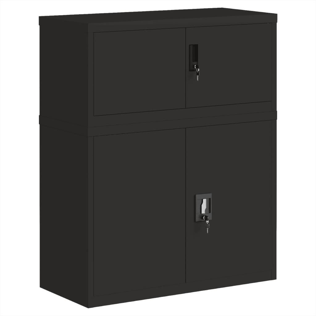 File Cabinet Steel Black 90 x 40 x 110 cm